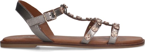 Sacha - Dames - Zilveren sandalen met goudkleurige details