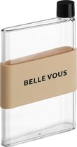 Belle Vous Plat Plastic Draagbare Waterfles - 480 ml BPA-Vrije Dunne Herbruikbare Fles - Ideaal voor Sport, Reizen/Kamperen & School - Past in Elke Tas