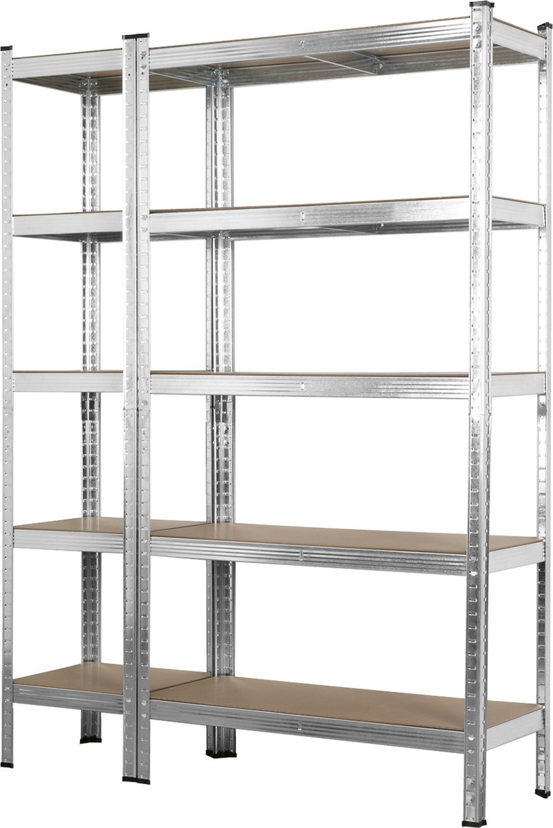 EASYmaxx rekken & werkbank voor zwaar gebruik set van 2 - 1750 kg draagvermogen, 175 kg per niveau - TÜV-getest