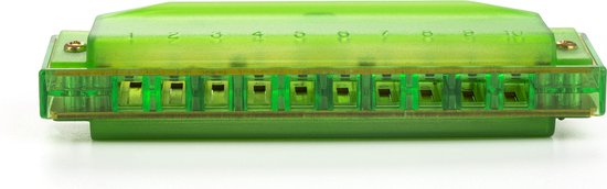 Hohner translucent harmonica kunststof Groen - voor kinderen - beginner mondharmonica
