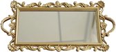 Decor Elegante - Plateau Rectangulaire Vintage - Or - Miroir - 47 x 22 cm