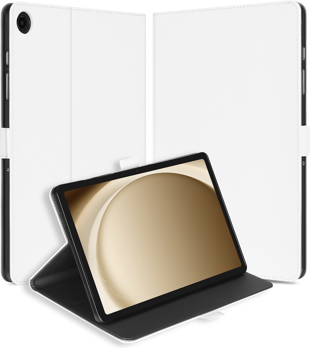 Book Case voor Book Cover Case Samsung Galaxy Tab A9 Plus Wit met Standaardfunctie