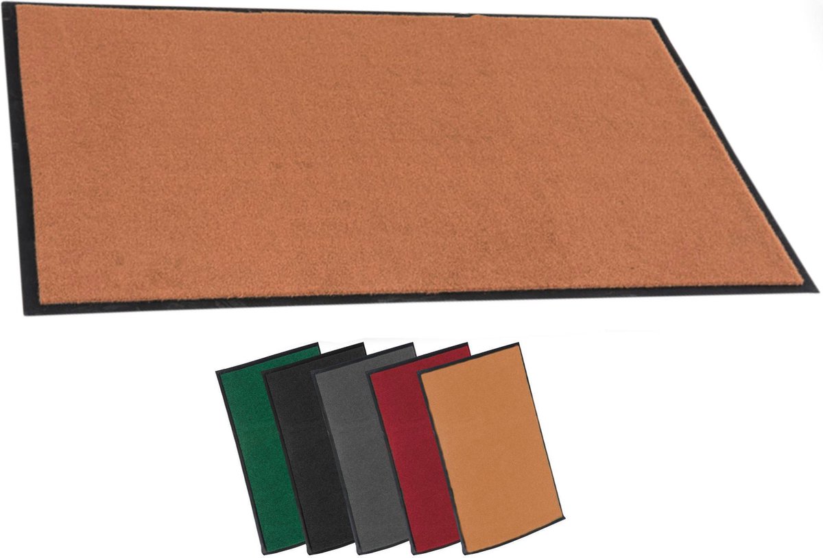 Clp Deurmat voor binnen en buiten Anti-slip deurmat koffie 60x90 cm