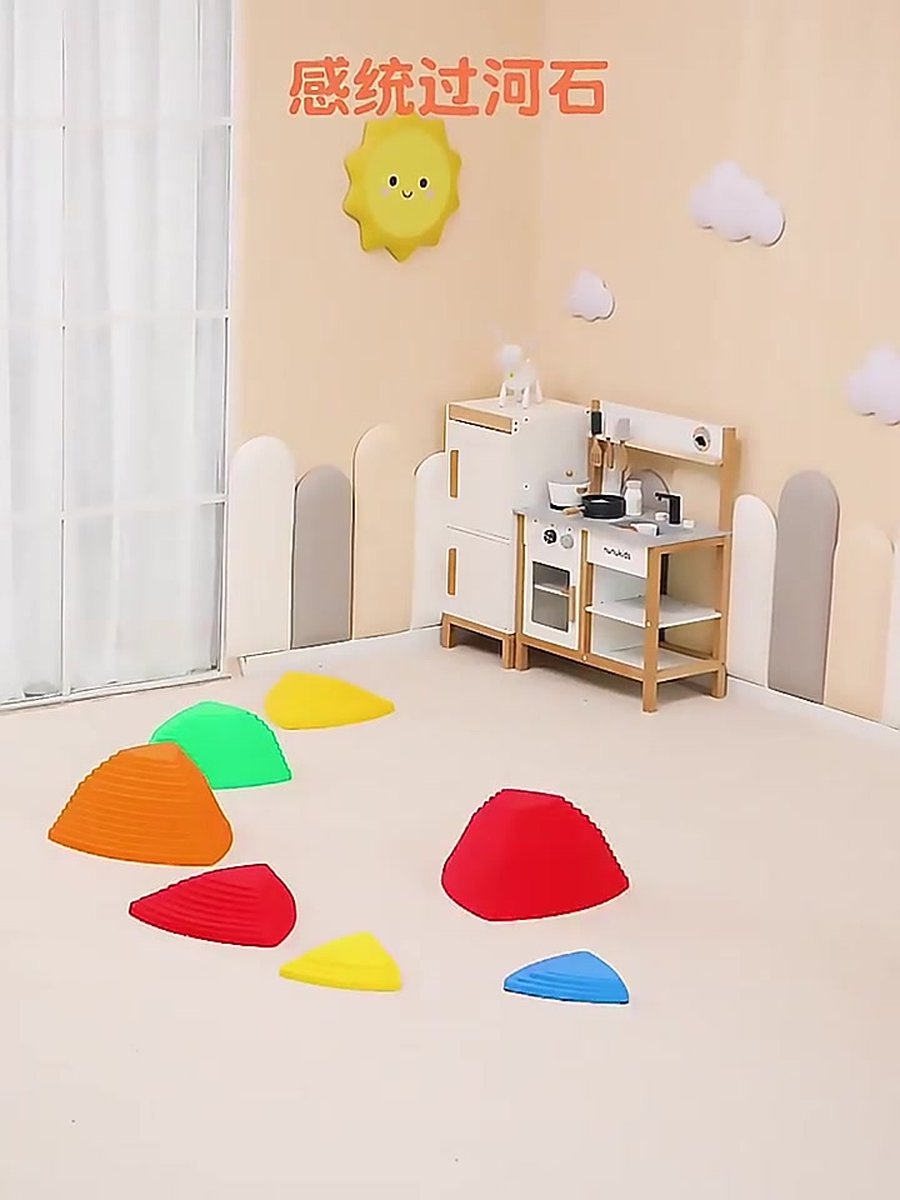 6 stuks steen-balans, step-stenen voor kinderen, antislip, evenwichtsweg voor kinderen van 3 tot 8 jaar, bevordert coördinatie van evenwicht en sterkte