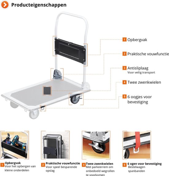 Plateauwagen | 150 kg - HandelsOnderneming Michielsen