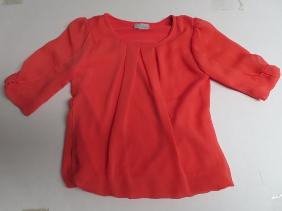 Tuniek met 3/4 mouwen - Meisjes - Koraal rood - 4 jaar 104