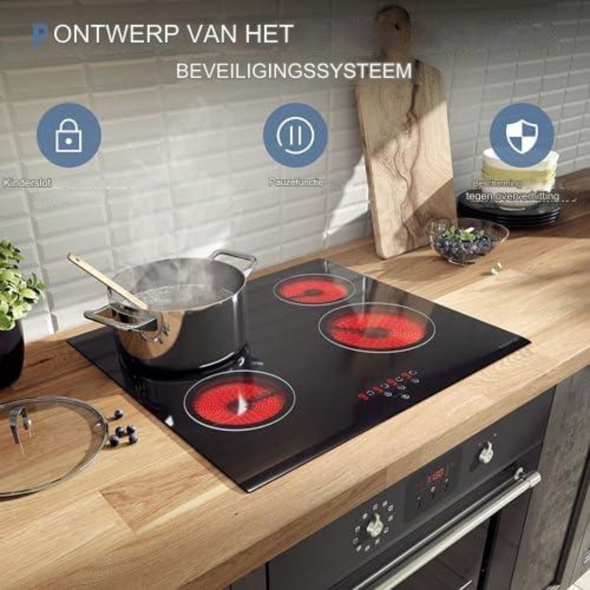 Gratyfied - Elektrische Kookplaat 4 Pits - Elektrische Kookplaat Vrijstaand - Kookplaat 4 Pits - Opzetkookplaat - Kookplaat Elektrische 4 Pits Inbouw