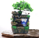Fontaine à eau Mima® - Fontaine d'ambiance - Jeu d'eau - Intérieur - Cascade - Éclairage LED - 30cm