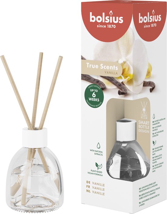 Bolsius True Scents - Bâtons parfumés - Vanille - 6 pièces - Pack économique - 60 ml