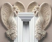 Engel decoratief figuur engel van de verlossing wandsculpturen engelfiguur met vleugels beschermengel deurdecoratie hengel decoratiefiguur kerstengel wanddecoratie engelkind sculptuur cadeau verjaardag Kerstmis advent