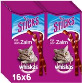 Bol.com Whiskas Sticks Kattensnoepjes - Zalm - 14 x 6 Stuks aanbieding