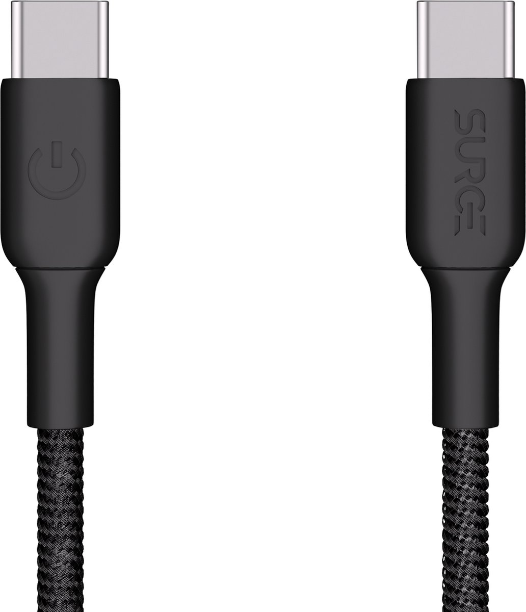 Surge USB-C naar USB-C Oplaadkabel - 100W - 2 Meter kabel - Snellader met 15% Kevlar - Geschikt voor o.a. Samsung / MacBook / iPhone 15 / iPad Pro - 480mbps