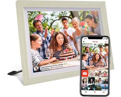 Digitale fotolijst met WiFi en Frameo App - 10.1 inch HD+ IPS Display - Fotokader met Touchscreen - 32GB - Gebroken Wit - Frameo digitale fotolijst - digitale fotokader - digitaal fotolijstje