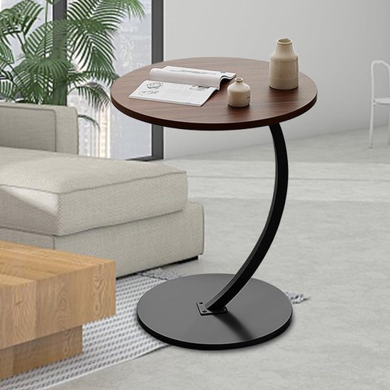 HQBL Bijzettafel Van Roestvrij Staal | In Hoogte Verstelbare C-vormige Salontafel (50-70 Cm) | Ruimte Besparen | Laptoptafel voor Woonkamer Slaapkamer