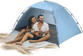 Strandschelptent, draagbaar, extra licht, zonbescherming voor 2-3 personen, met uv-bescherming 50+, eenvoudige installatie, voor familie, strand, tuin, camping