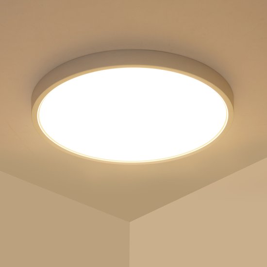Delaveek-Ronde Drievoudige LED Plafondlamp - 24W 2700lm - Warm wit 3000K - Dia 30cm - Wit-IP44