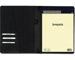 Brepols - Maverick - DALLAS schrijfmap A4 met schrijfblok - Real Leather - Zwart