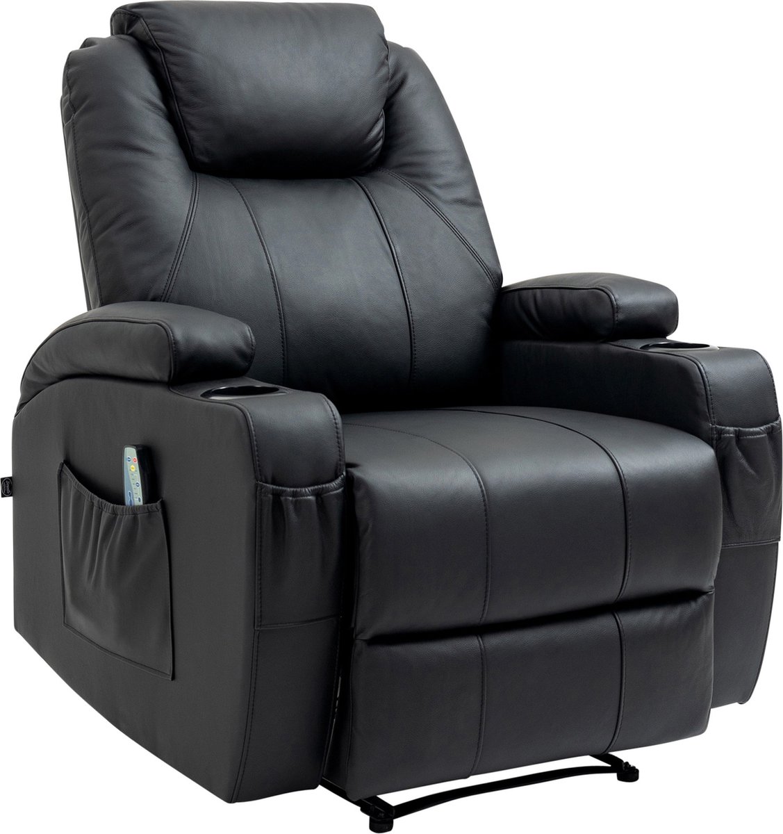 CLP Galena Relaxfauteuil Verstelbaar Zwart Echt Leer - CLP - €459,90