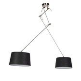 QAZQA blitz - Moderne Hanglamp met kap - 2 lichts - L 300 mm - Zwart - Woonkamer | Slaapkamer | Keuken