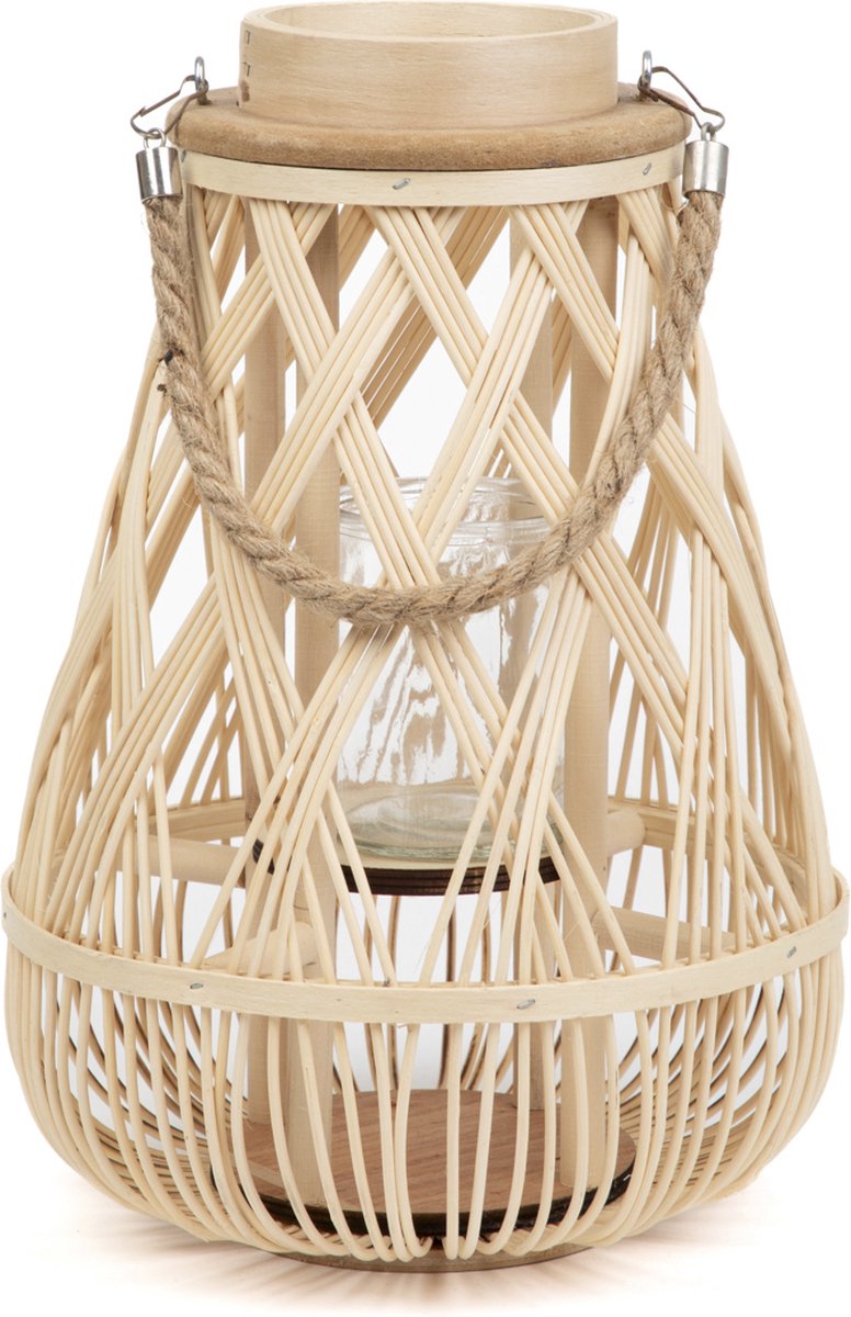 Homla Lantaarn - RADIANT - Gevlochten Naturel - 35 cm - 889122