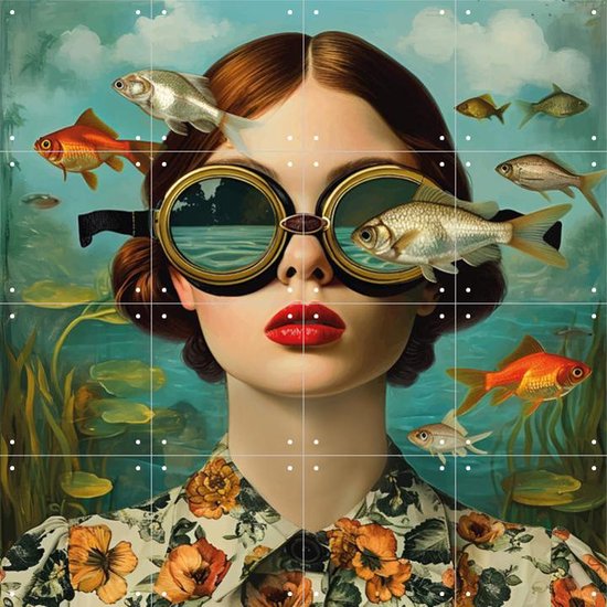 IXXI My Fish Pond - Wanddecoratie - Portretten - 80 x 80 cm