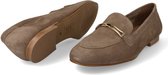 Dames Leren Chunky Loafers Mocassins Instappers - Crème -40