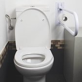 Dubbele Toiletbeugel voor badkamer met Toiletrolhouder, Opklapbare Handgreep, Wit