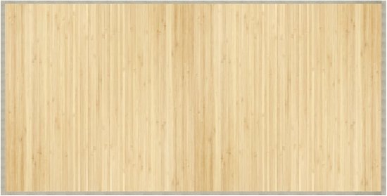 vidaXL - Vloerkleed - rechthoekig - 100x200 - cm - bamboe - lichtnaturel