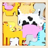 Boerderij dieren, uitdagende houten puzzel