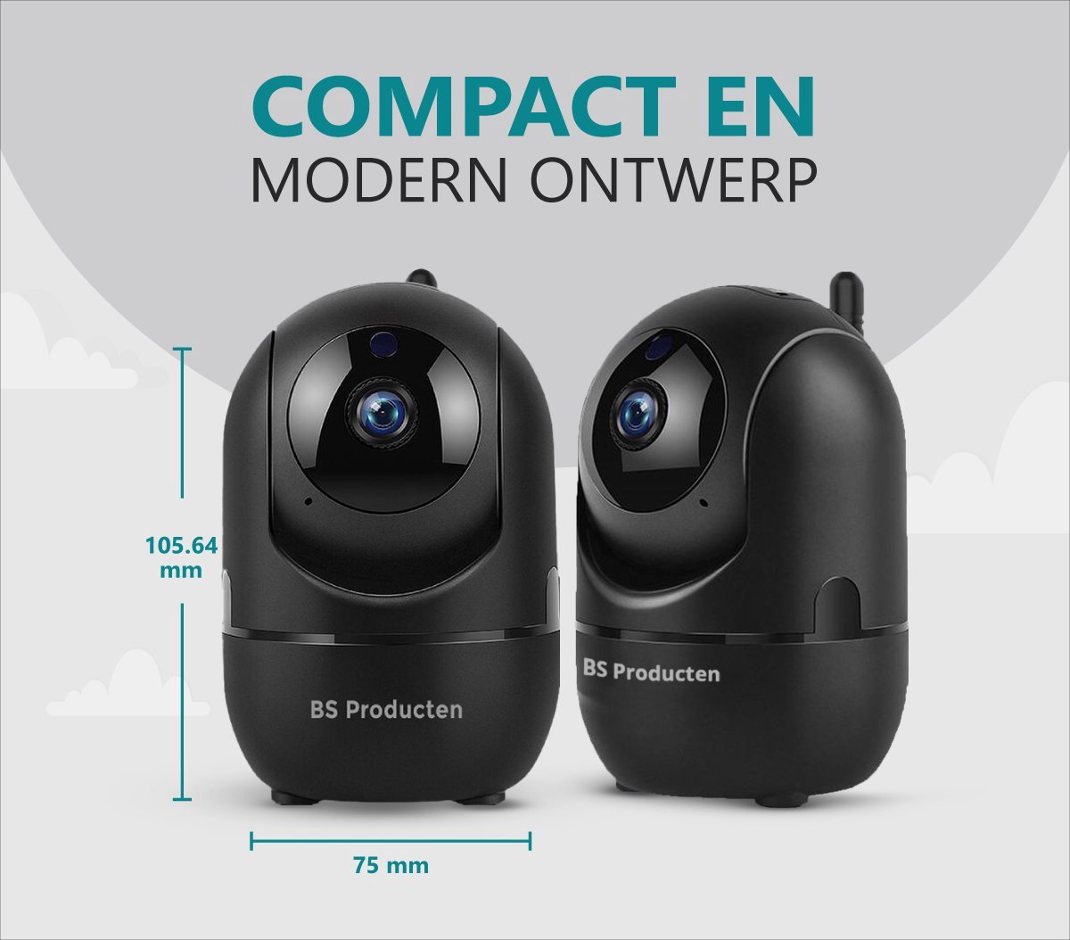 Afbeelding 3 van BS producten Babyfoon met Camera en App - WiFi - FULL HD - Baby Monitor - Baby Camera - Babyfoons met Beweeg en Geluidsdetectie - Indoor - Night Vision for Baby/Nanny - Bestverkocht - Zwart