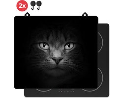 KitchyMist Inductie Beschermer 60x52 cm - Kat Portret - Kookplaat Beschermer - Afdekplaat voor Kookplaat - Inductie Mat - Spatscherm Achterwand Keuken