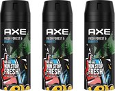 Axe Deospray - Collision Fresh Forest + Graffiti 150 ml - Voordeelverpakking 3 stuks
