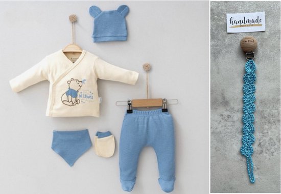 Babysetje 5-delig - Newborn kleding set/jongens - kraamcadeau- wishes