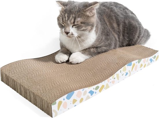Kattenkrabmat – krabmat voor katten, rond en duurzaam, hoge dichtheid, kartonnen paal – krabmat voor slapende kattenmeubels, krabpaal voor katten binnenshuis