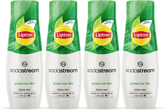 SodaStream Lipton Ice Tea Green siropen - Groene thee smaak - Goed voor 36L bruisende drank - 4 stuks - 4x440ml