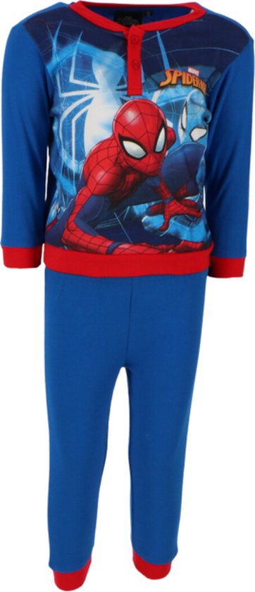 Spiderman pyjama - pyjamaset - blauw - rood - katoen - maat 116 - 6 jaar