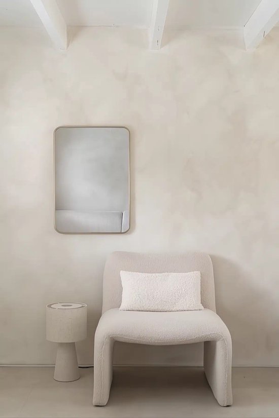 Nordic Style® Wandspiegel 70x50cm | Greige | Scandinavische Spiegels | Vierkant | Wandspiegel | Badkamerspiegel | Gangspiegel