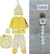 Tweety 5-delige baby newborn kleding set - Fopspeenkoord cadeau - Newborn set - Babykleding - Babyshower cadeau - Kraamcadeau