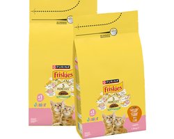 Friskies droogvoer voor katten - kip, kalkoen & groenten - met melk - voor junior katten - 1500g x 2