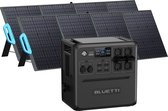 BLUETTI AC240 zonnegenerator met 2 200W zonnepaneel inbegrepen, IP65 waterdichte 1536Wh LiFePO4 back-upbatterij, tot 10136Wh met 3 x 2400W AC stopcontacten, voor kamperen, thuis, camper