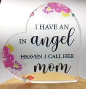 Hart Herdenking Mama Mom Moeder gemis Cadeau Kado Heaven Hemel angel Engel