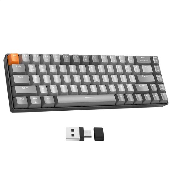 One stop shop - Draadloos toetsenbord - Wireless keyboard - Bluetooth - Gaming - Toetsenborden - Compleet pakket - 2024 model - Grijs