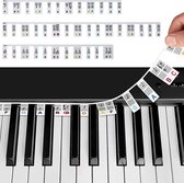 DOWO® - Piano stickers - Siliconen - Piano/Keyboard Stickers - Eenvoudig Muzieknoten Leren - 32/37/49/54/61/88 toetsen - Voor Witte en zwarte toetsen