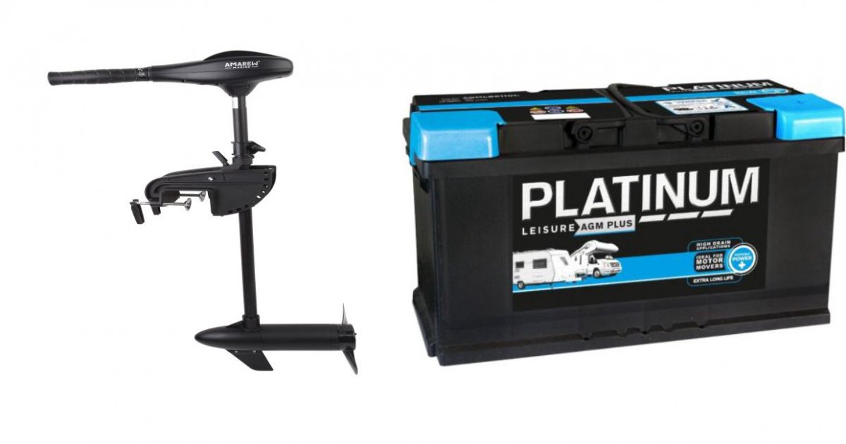 Fluistermotor 48LBS + 100ah AGM accu