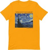 Vincent van Gogh 'De Sterrennacht' ("Starry Night") Beroemd Schilderij T-Shirt | Unisex Klassiek Kunst T-shirt | Goud | 2XL