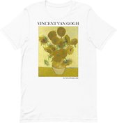 Vincent van Gogh 'Zonnebloemen' ("Sunflowers") Beroemd Schilderij T-Shirt | Unisex Klassiek Kunst T-shirt | Wit | XS