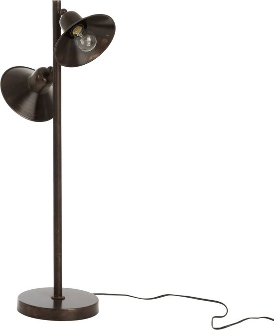 J-Line lamp Staand 2 Lampen - ijzer - donkerbruin