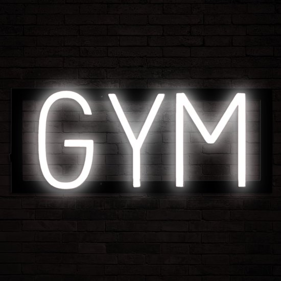 GYM - Lichtreclame Neon LED bord verlicht | SpellBrite | 37,66 x 16 cm | 6 Dimstanden & 8 Lichtanimaties | Reclamebord neon verlichting