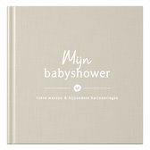 Fyllbooks Babyshower boek - Invulboek - Gastenboek voor babyshower - Linnen cover Beige