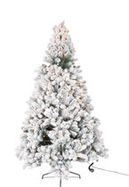Bol.com J-line Kerstboom+Led Lichtjes Besneeuwd Plastiek Groen/Wit aanbieding